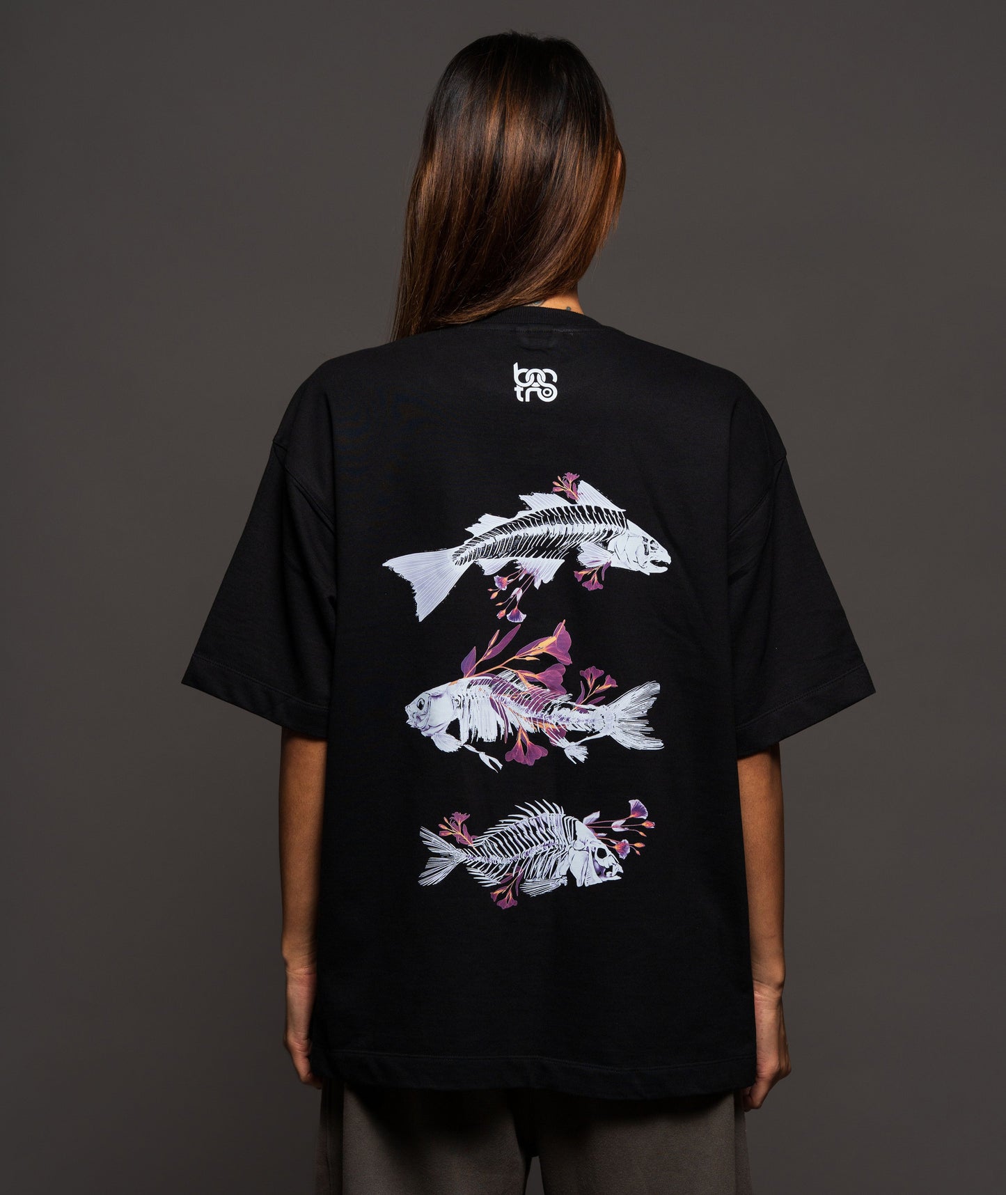 Black Ethereal Decay Oversized T-Shirt – 240 GSM Cotton | Bostrowear