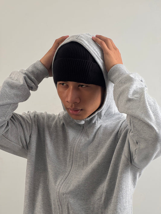 Turtle Neck Hoodie | Grey| 100% Cotton| Bostrowear