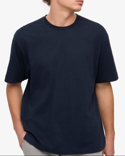 Navy blue regular t-shirt in lightweight 180 GSM pima cotton – minimal streetwear