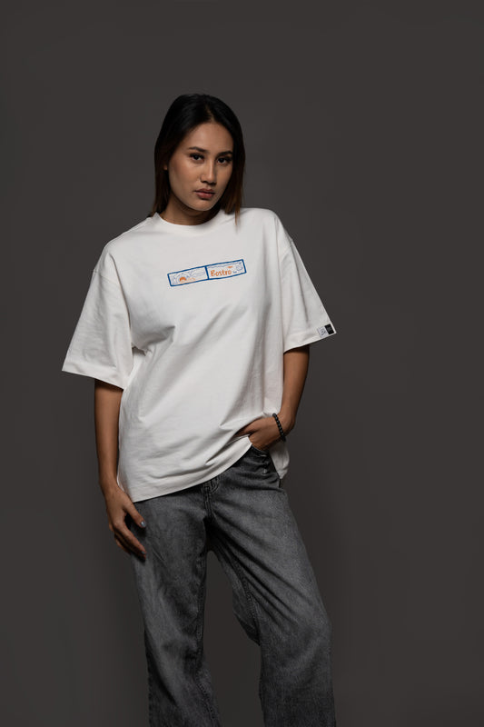White Oceanic Edition Oversized T-Shirt – 240 GSM Cotton | Bostrowear