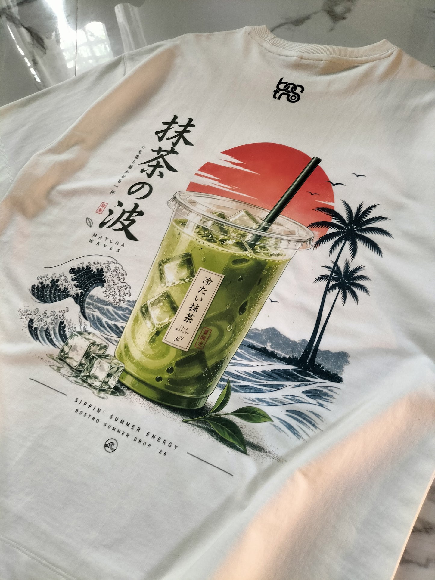 Matcha Waves Oversized t-shirt| 100% cotton| Bostrowear