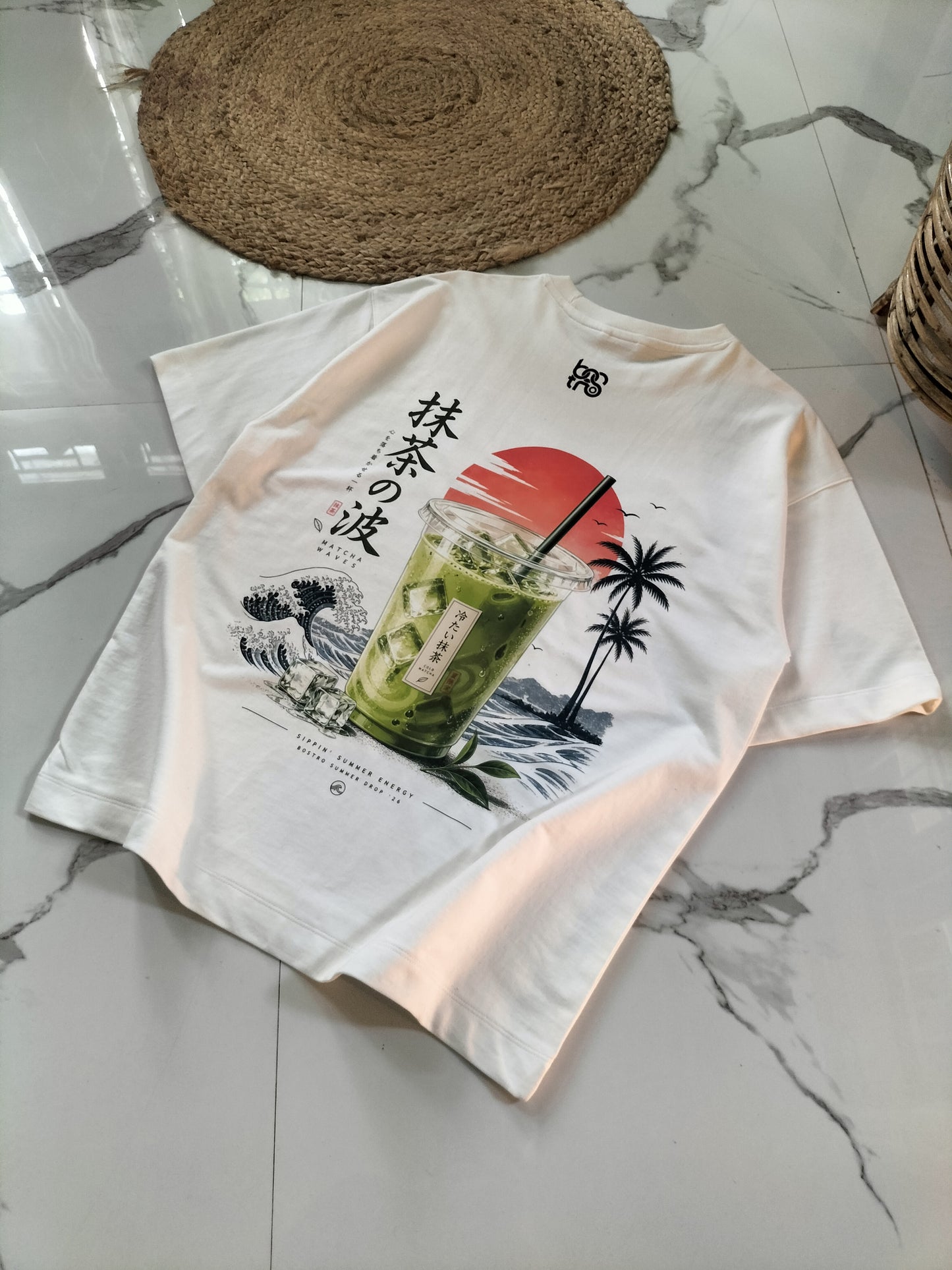 Matcha Waves Oversized t-shirt| 100% cotton| Bostrowear
