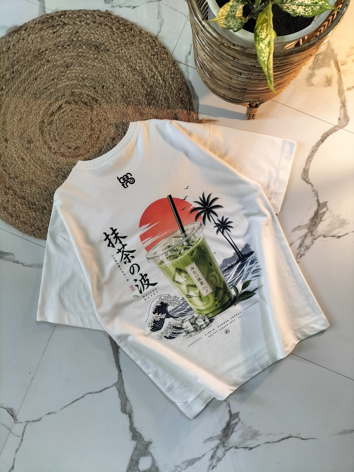 Matcha Waves Oversized t-shirt| 100% cotton| Bostrowear