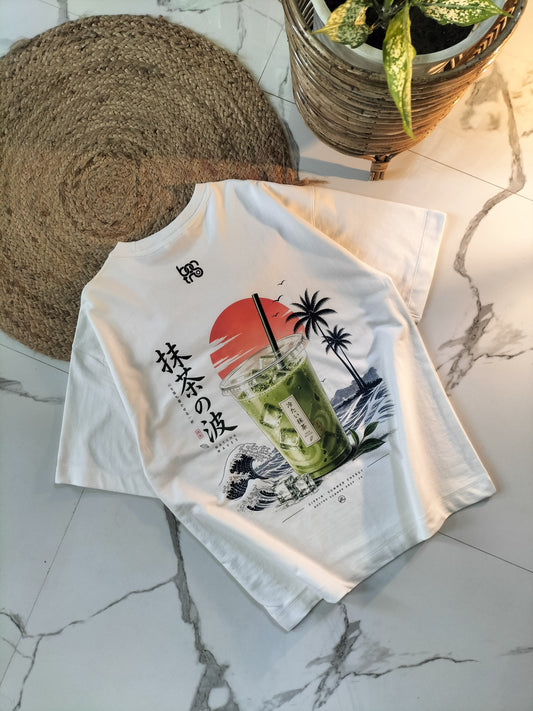 Matcha Waves Oversized t-shirt| 100% cotton| Bostrowear