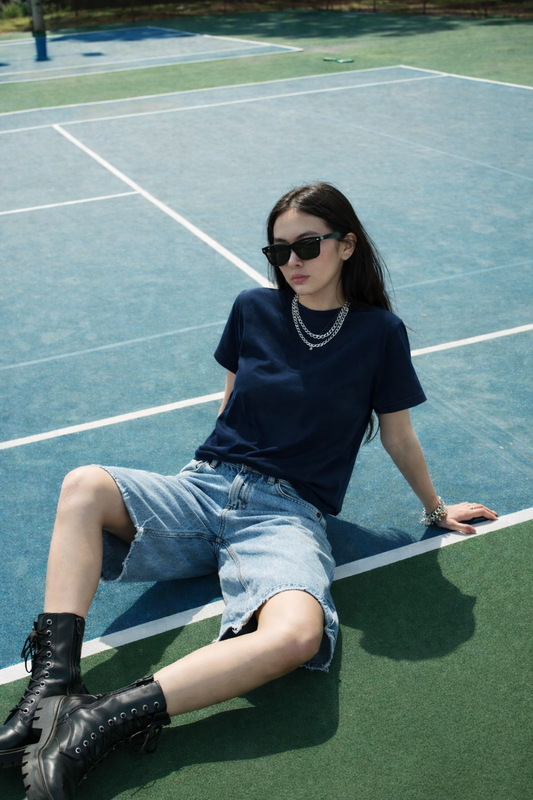 Regular Solid T-Shirt| 100% Cotton | Navy Blue | Unisex
