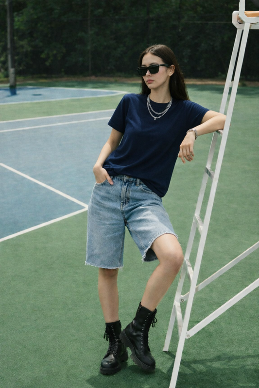 Regular Solid T-Shirt| 100% Cotton | Navy Blue | Unisex