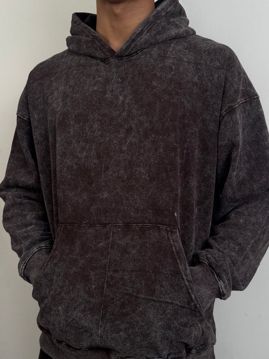 Acid Wash Oversized Hoodie | 300 Gsm Fleece|Coffee Brown| Bostrowear