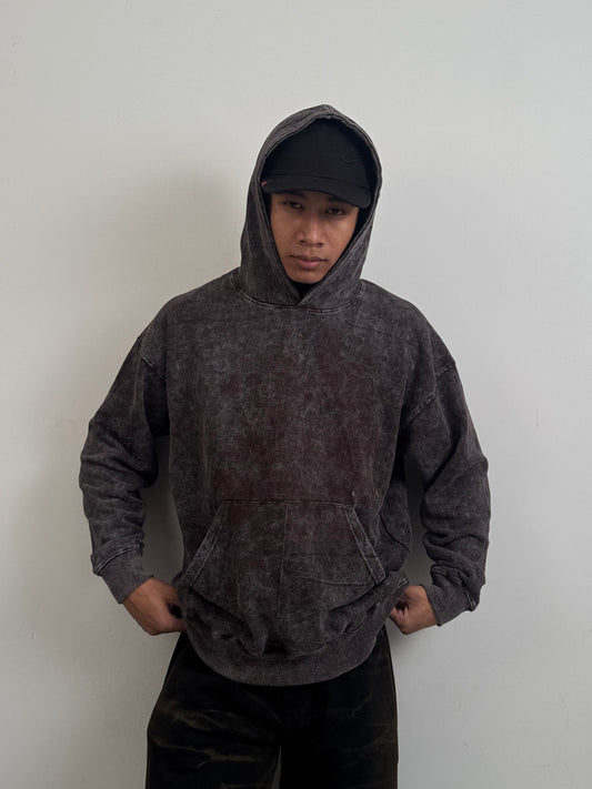 Acid Wash Oversized Hoodie | 300 Gsm Fleece|Coffee Brown| Bostrowear