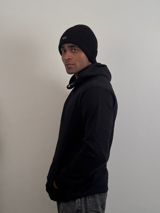 Turtle Neck Hoodie | Black| 100% Cotton | Bostrowear