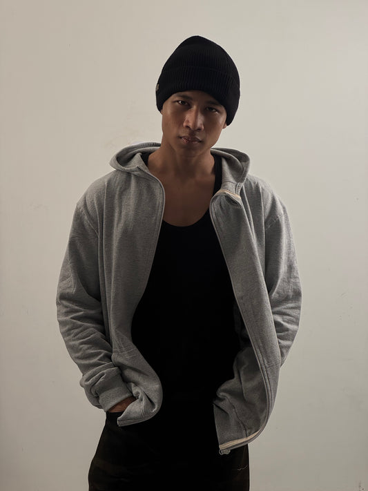 Turtle Neck Hoodie | Grey| 100% Cotton| Bostrowear