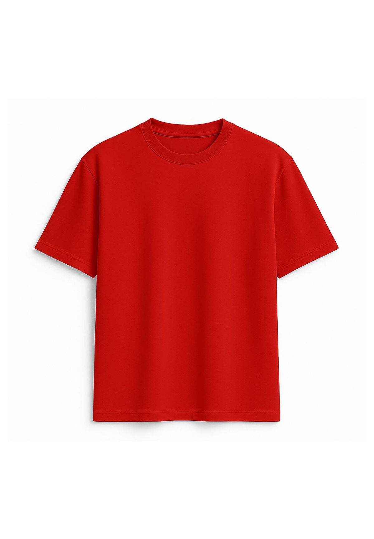 Red Solid Regular Crewneck T-Shirt – 180 GSM Pima Cotton | Bostrowear